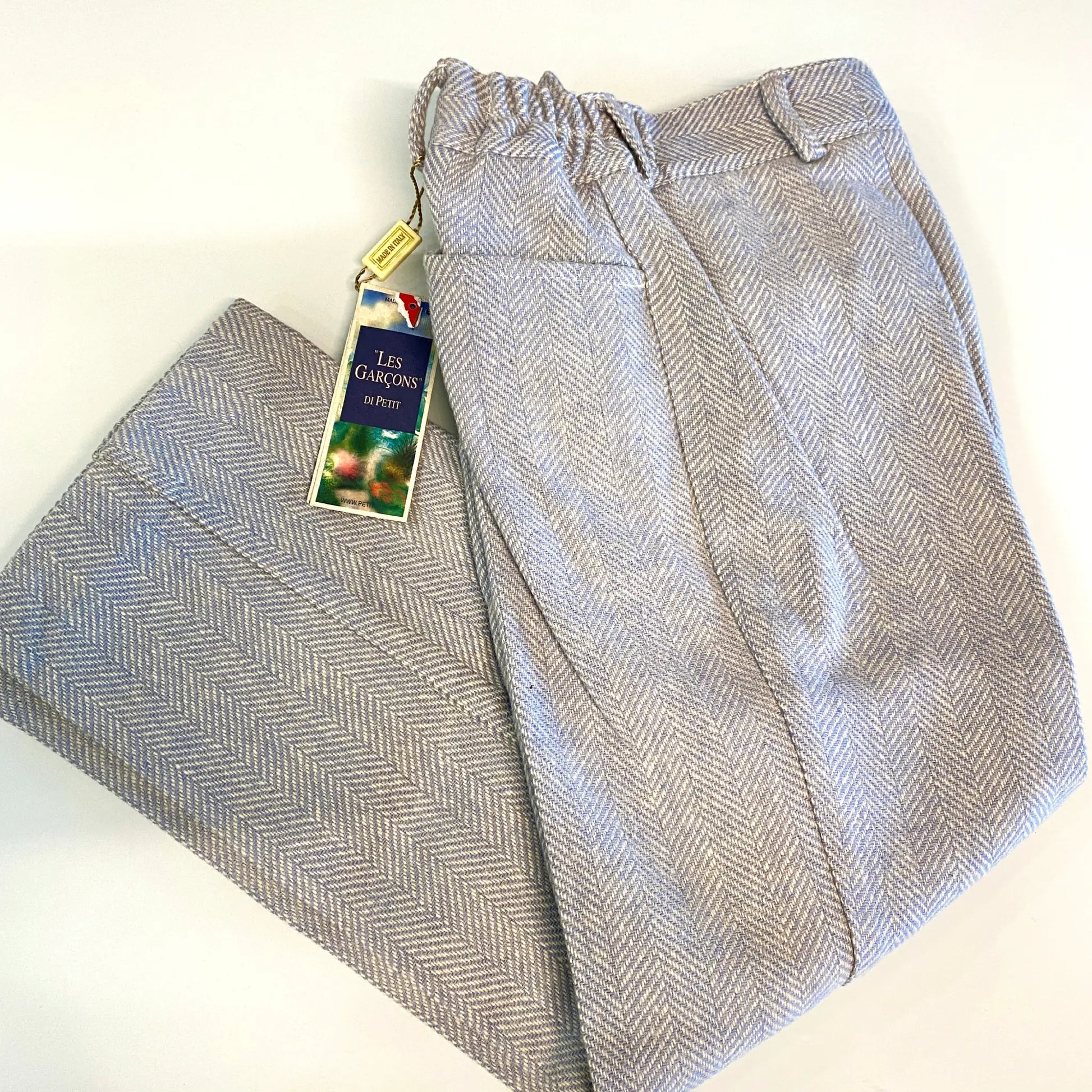 Pantalone elegante in lana a spina di pesce per bambino in outlet