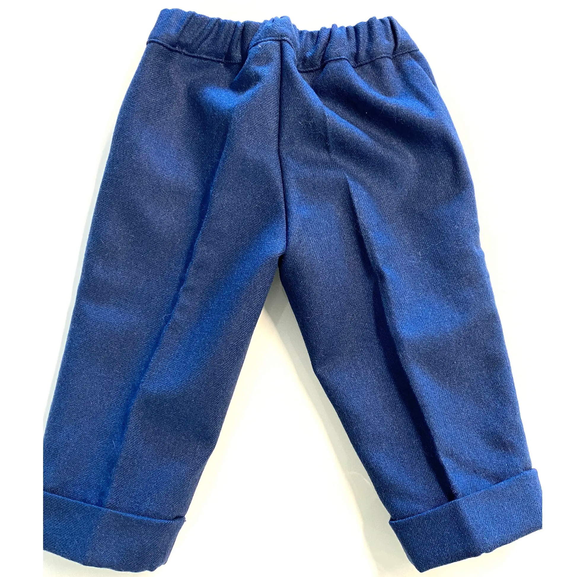 Pantalone blu elegante da neonato  in misto lana