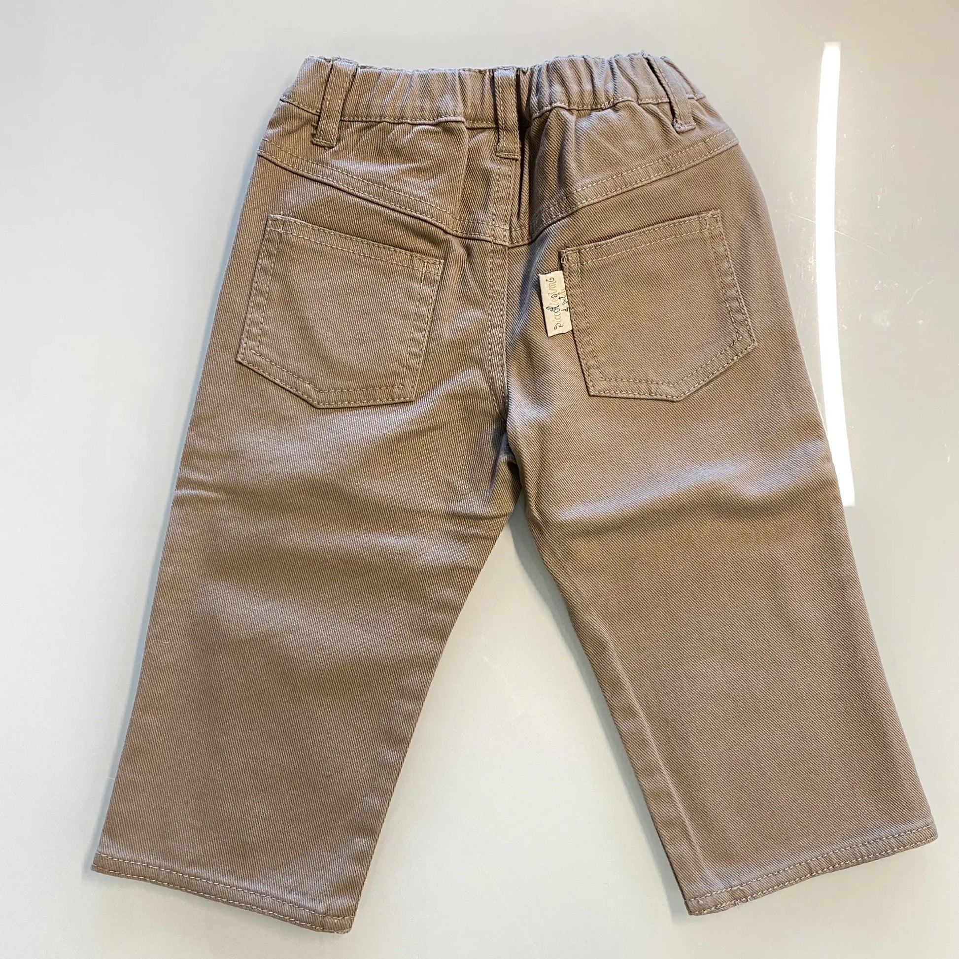 Pantalone tipo jeans beige 9 12 mesi