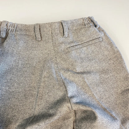 Pantalone lungo in lana a spina di pesce grigio per bambino