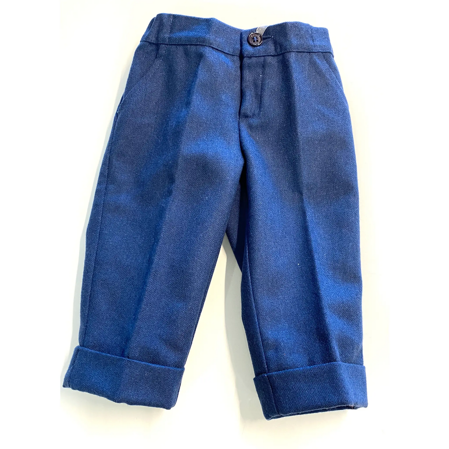 Pantalone da neonato in misto lana colore blu in Outlet