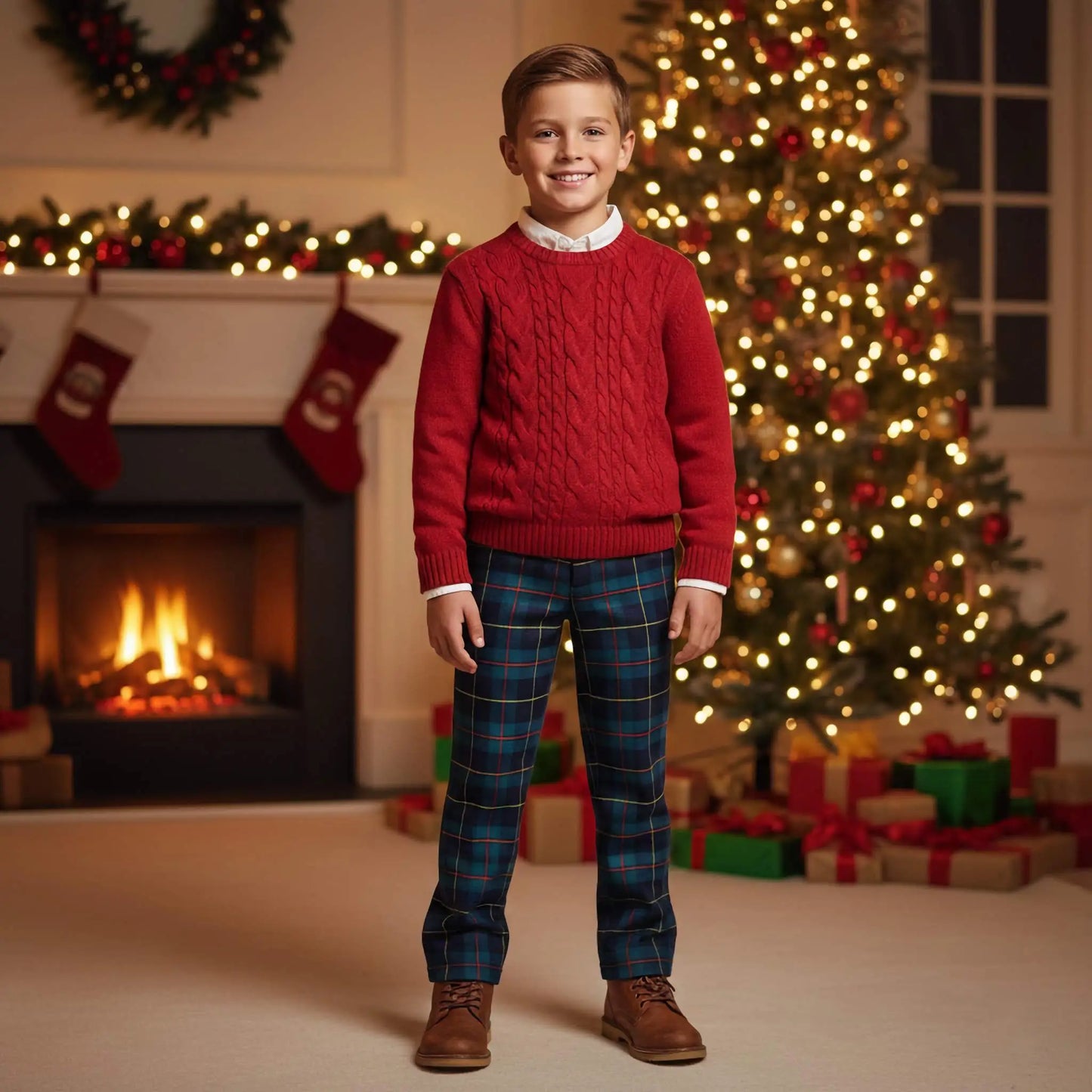 Pantalone per ragazzo di 10 anni in Tartan sconto Outlet