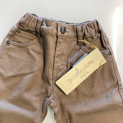 Pantalone tipo jeans marrone per neonato