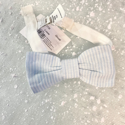 Papillon in lino a righe celesti per neonato