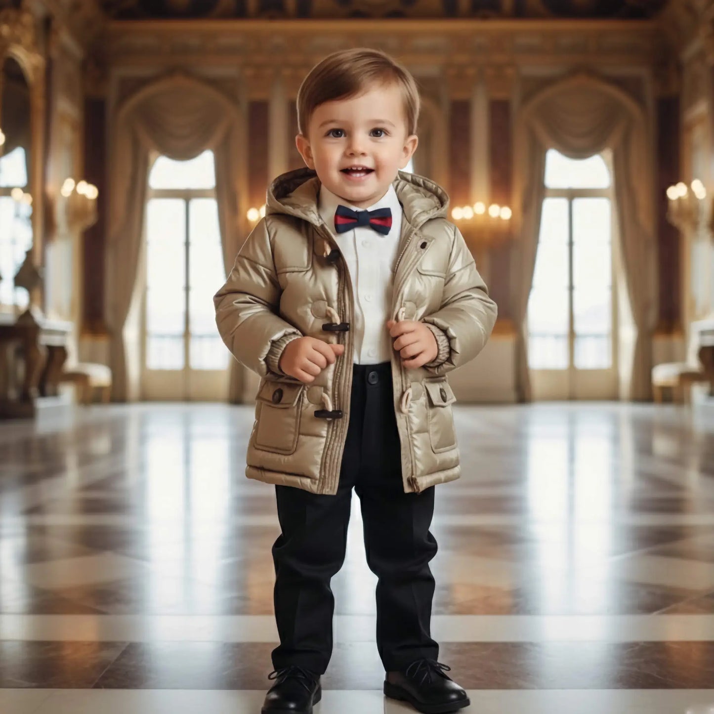 Piumino Montgomery elegante per neonato in outlet