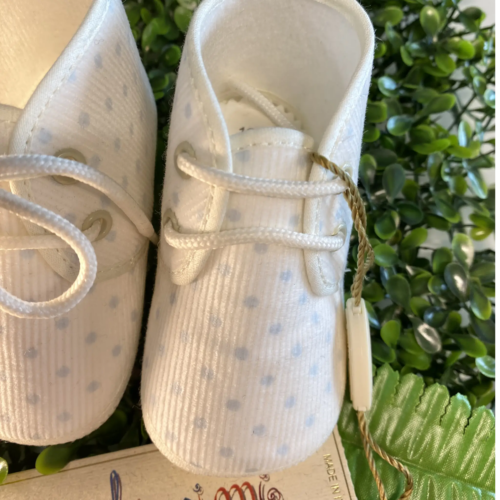 Scarpe da culla in velluto  bianco
