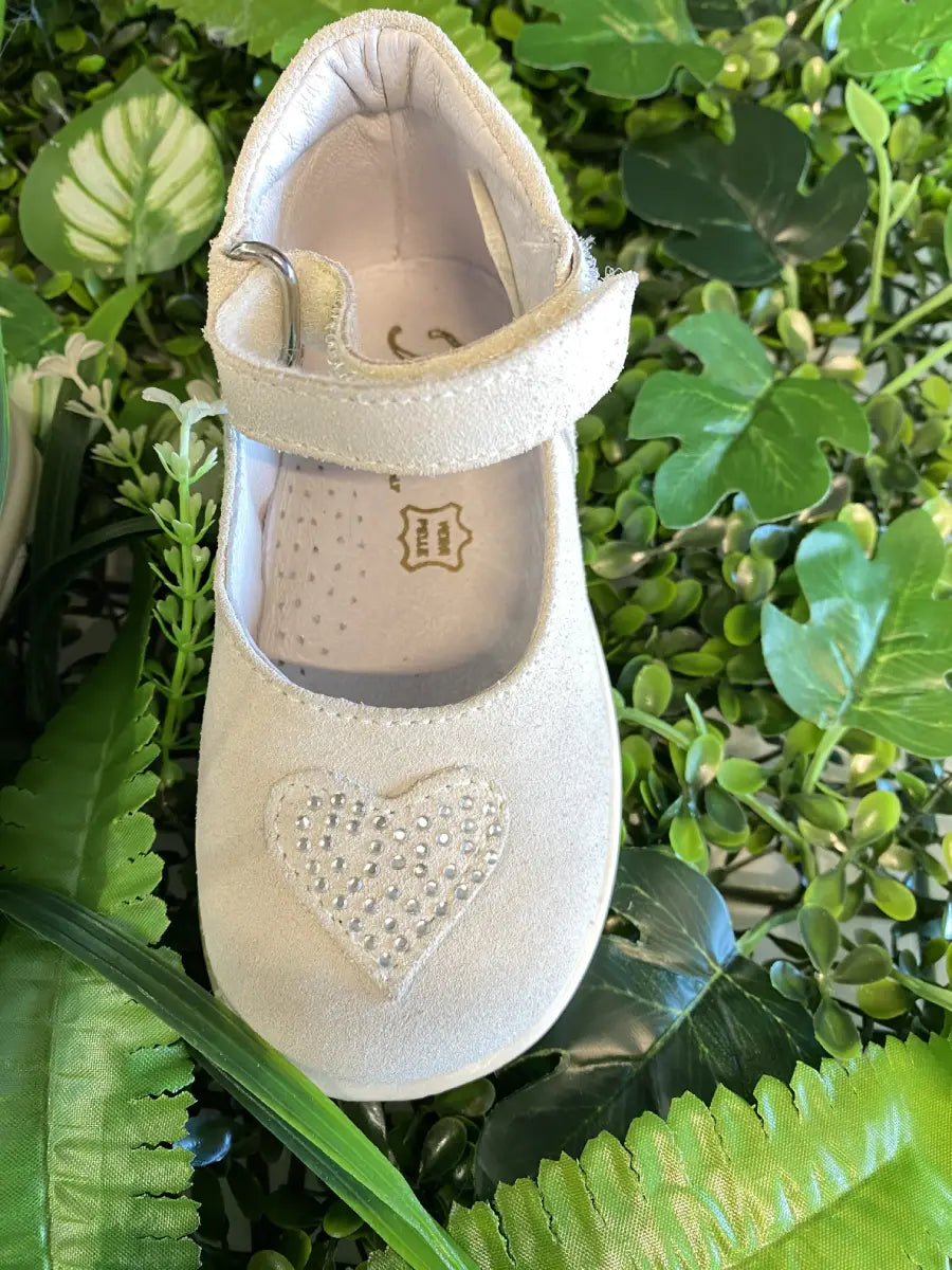 Scarpe scamosciate primi passi per bimba colore beige