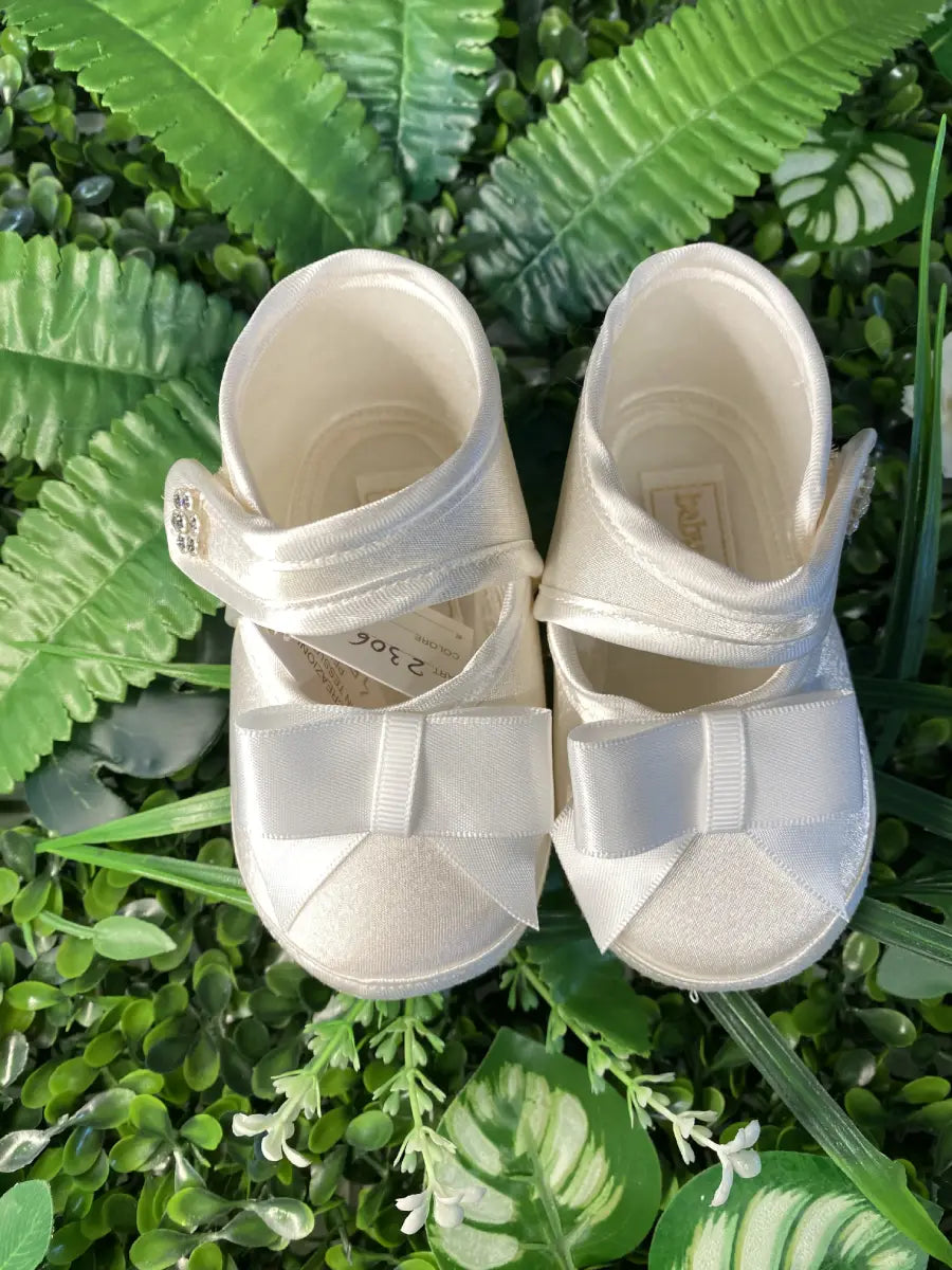 Outlet Scarpette in raso bianco per battesimo bimba – Soffio