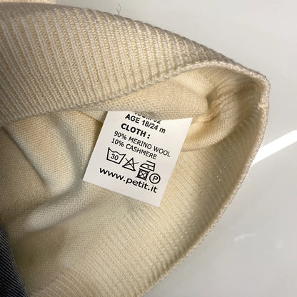 smanicato neonato in lana merino e cachemire in offerta