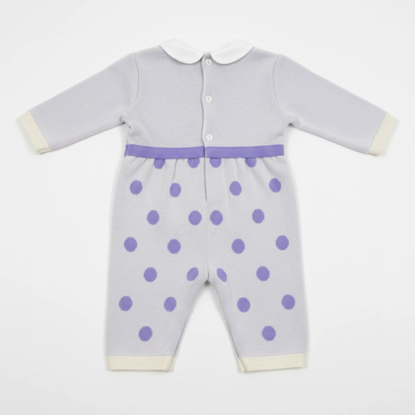 Tutina intera panna a pois lilla 3 - 6 mesi