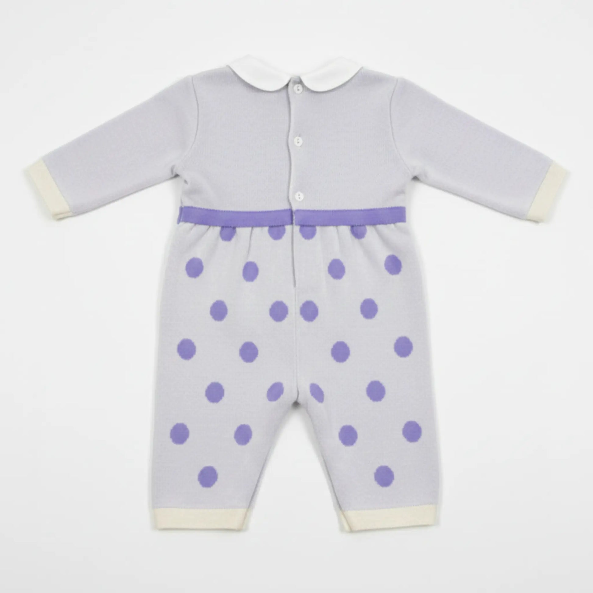 Tutina intera panna a pois lilla 3 - 6 mesi