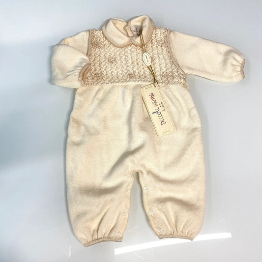 Tutina nascita in lana color avorio in outlet