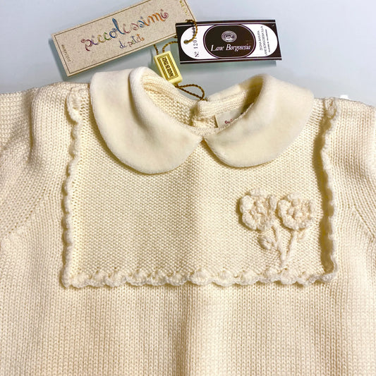 Tutina neonato elegante in pura lana in offerta outlet