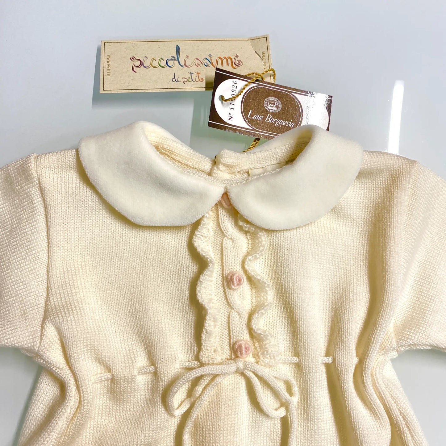 Tutone da neonata in lana Borgosesia