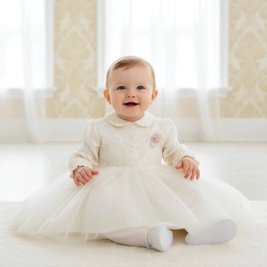 Vestito per battesimo invernale bimba in outlet