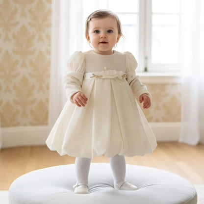 Vestito da battesimo in velluto per bambina in outlet