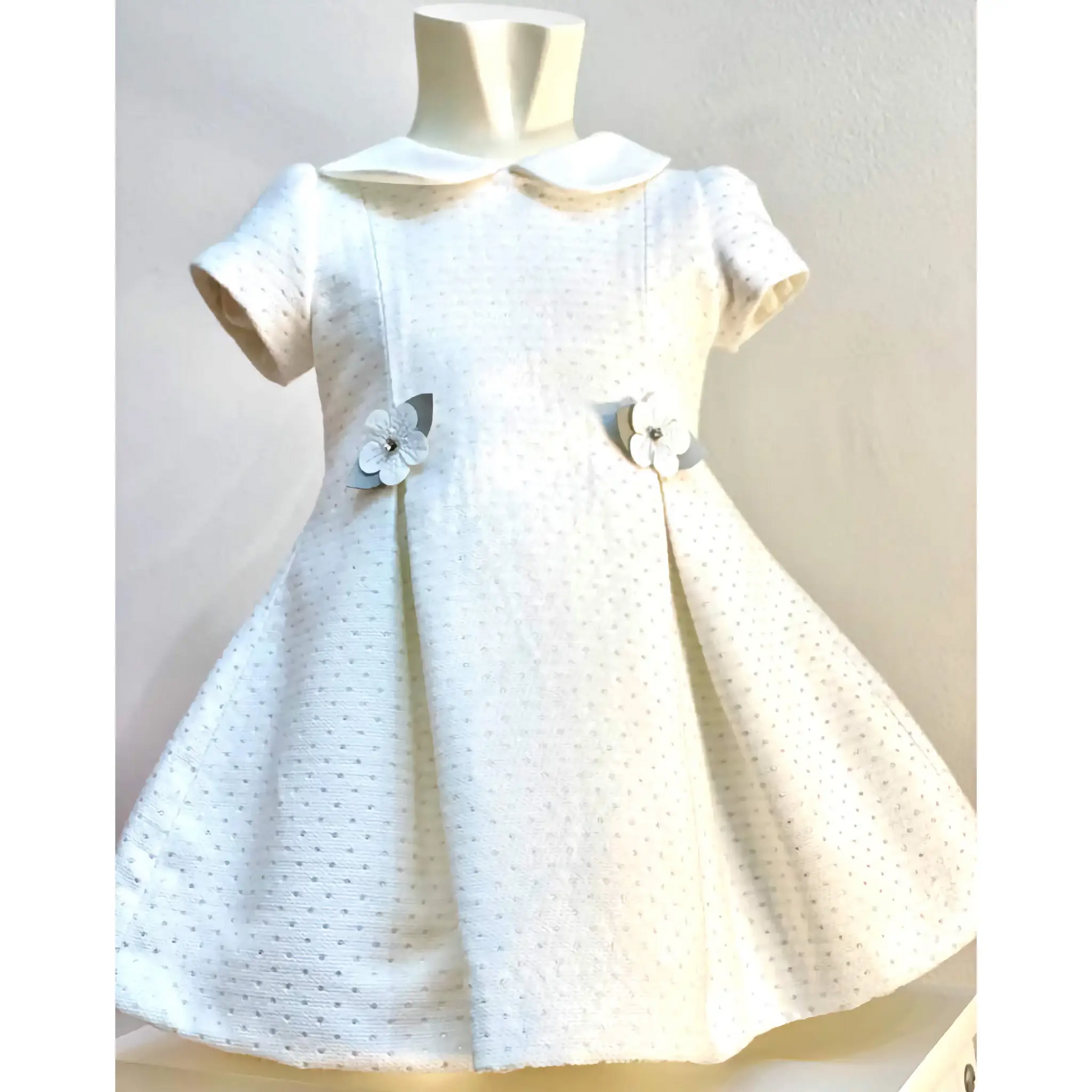 Vestito da cerimonia in caldo cotone colore bianco