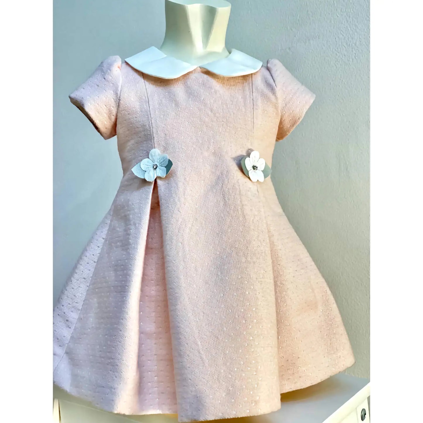 Vestito da cerimonia in caldo cotone colore rosa