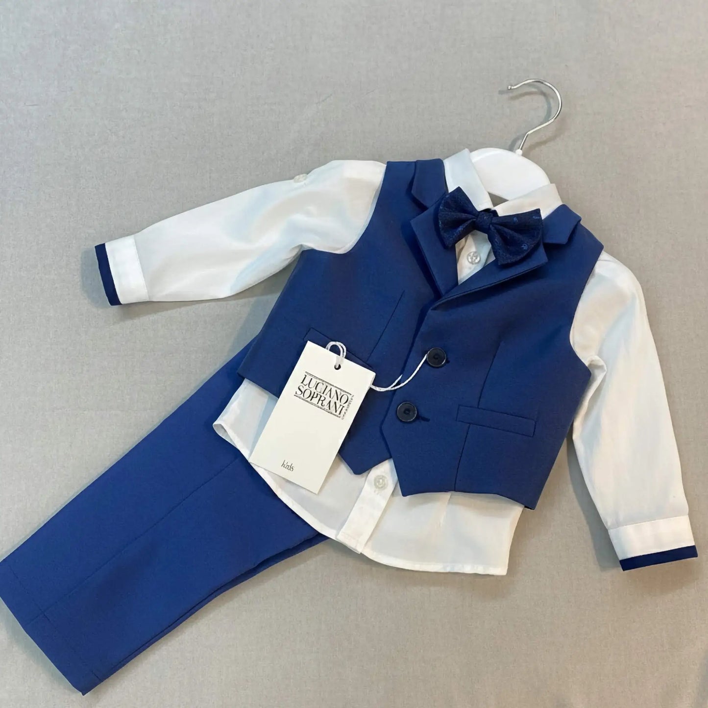 Vestito completo da battesimo e cerimonie blu per neonato in offerta outlet