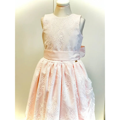 Vestito da damigella o da comunione rosa e bianco in offerta outlet