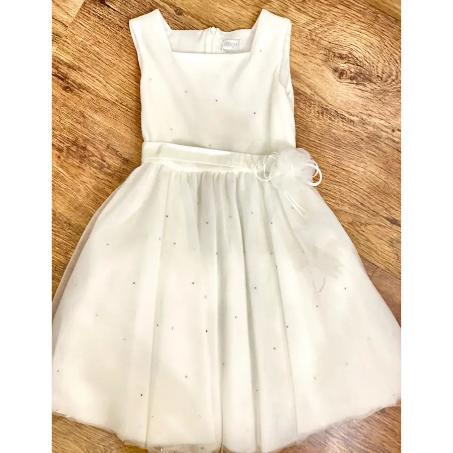 Vestito da damigella bianco con strass