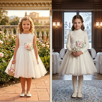 Vestito da damigella in tulle per bambina in sconto outlet