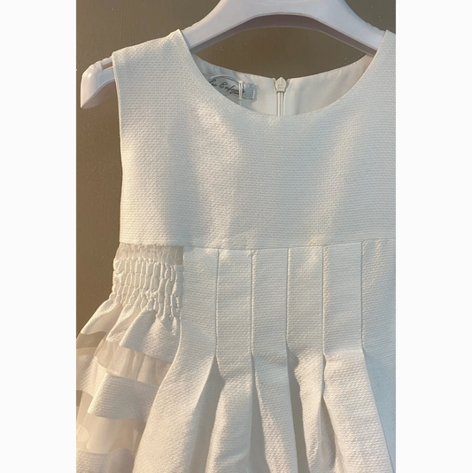 Abito da Cerimonia Bambina Elegante in tessuto Jacquard e Organza